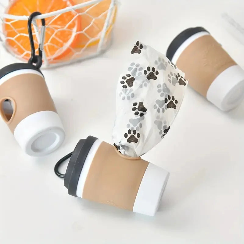 Dispensador de Bolsas para Perros con Diseño de Café